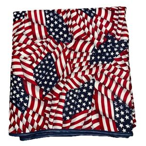 Tablecloth American Waving Flag 100x60" Cotton Cranston USA Handmade Vintage NEW